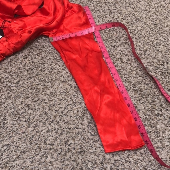 NEW NICHOLAS Gathered Party Dress Size US 12 Scarlett Red Ruched Long Sleeve - Picture 10 of 10